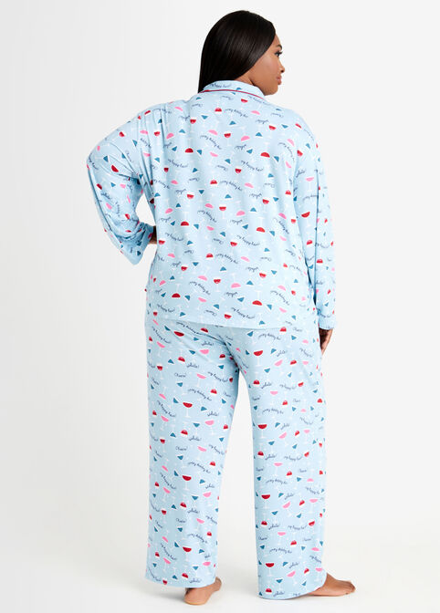 PJ Couture Polka Dot Pajama Set, Princess Blue image number 1