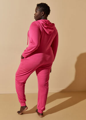Logo French Terry Onesie, Beetroot Purple image number 1