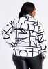 Tall Abstract Print Shirt, Black White image number 1