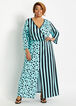 Plus Size Tall Dot Stripe Wrap Slit Front Summer Maxi Party Dresses image number 0