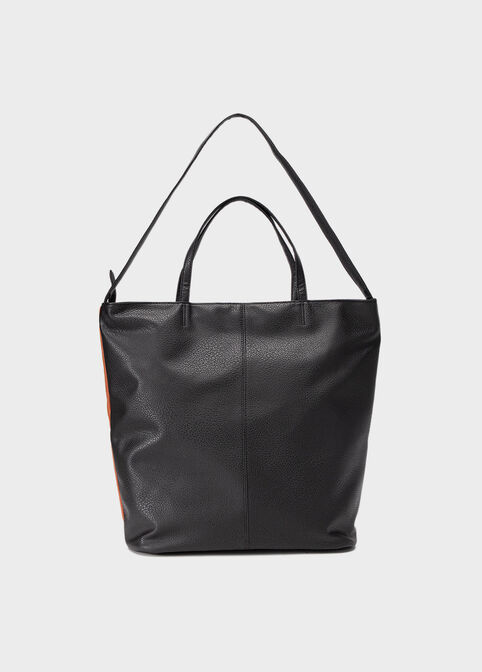London Fog Laura Faux Leather Tote, Black Combo image number 1