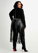 Stud Fringe Faux Leather Jumpsuit, Black image number 1