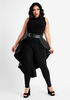 Faux Leather Asymmetric Skirt Belt, Black image number 0