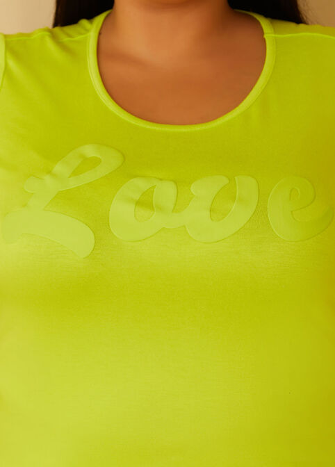 Love Graphic Duster Tee, LIME PUNCH image number 2