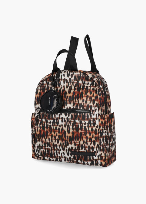 Tahari Monroe Leopard Backpack, Natural Leopard image number 3