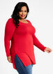 Stretch Knit Scoop Neck Tunic, Chili Pepper image number 0