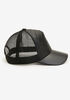 Quilted Faux Leather Trucker Hat, Black image number 2
