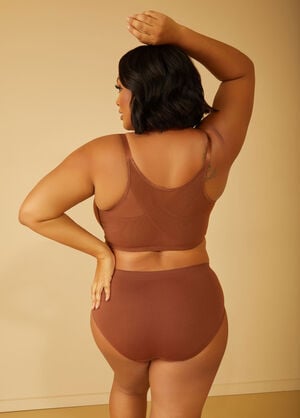 Front Close Smoothing Posture Bra, Chocolate Brown image number 1