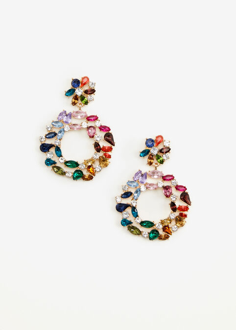 Multi Color Diamond Drop Earrings, Multi image number 0