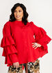 Plus Size Work Tops Plus Size Blouses Ruffle Tier Sleeve Button Up image number 0