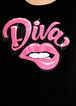 Diva Lips Spray Paint Graphic Tee, Black image number 1