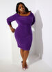 Trendy Plus Size Ruched Off The Shoulder Sleeve Sexy Bodycon Dress image number 0
