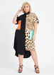 Colorblock Leopard Shirtdress, Multi image number 0