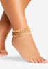 Gold Cross Layer Anklet Bracelets, Gold image number 0