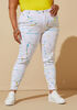 Painted Mid Rise Skinny Jeans, White image number 0