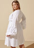 Bubble Sleeve A Line Dress, White image number 1