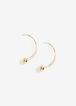 Gold Tone Bead Drop Earrings, Gold image number 1