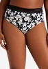 Sheer Stripe Waistband Micro Brief, Black Combo image number 0