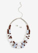 White Layered Bead Necklace, White image number 0