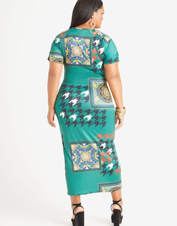Ruched Printed Maxi Shirtdress, EDEN image number 1