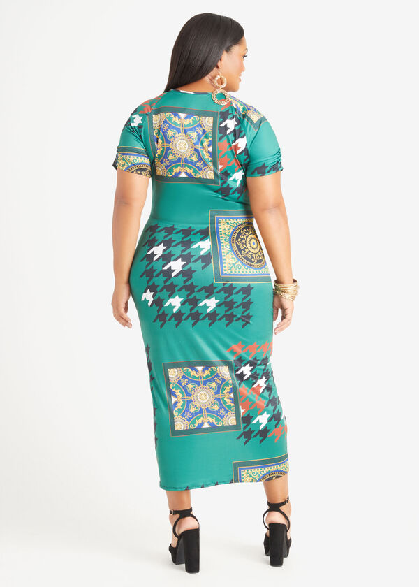 Ruched Printed Maxi Shirtdress, EDEN image number 1