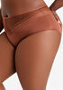 High Waisted Lace Trim Brief, Chocolate Brown image number 1
