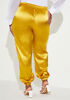 Mid Rise Satin Joggers, Gold image number 1