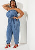 Strapless Chambray Jumpsuit, Denim image number 0