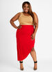 Asymmetric Knot High Waist Skirt, Jester Red image number 2