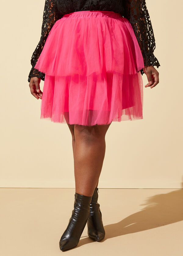 Tiered Tulle Skirt, Pink image number 2