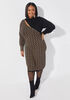 Zip Detailed Sweater Dress, Black Combo image number 0