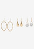Gold Diamond Drop Earrings Set, Gold image number 0