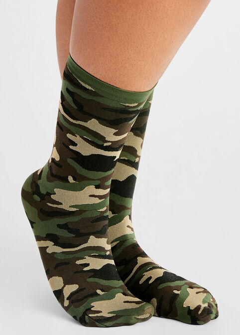 Trendy Plus Size Accessories Cute Edgy Camo Ankle Soft Cozy Socks image number 0