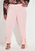 Knotted Stretch Crepe Ankle Pants, Pink image number 0