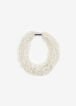 Multistrand Beaded Collar Necklace, White image number 1