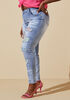Distressed Crystal Skinny Jeans, Medium Blue image number 3