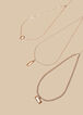 Crystal Layered Necklace Set, Silver image number 1