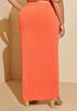 Knotted Split Maxi Skirt, SPICY ORANGE image number 2