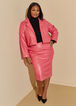 Faux Leather Cropped Blazer, Pink image number 3