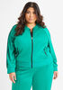 Stretch Knitted Track Jacket, Pepper Green image number 0