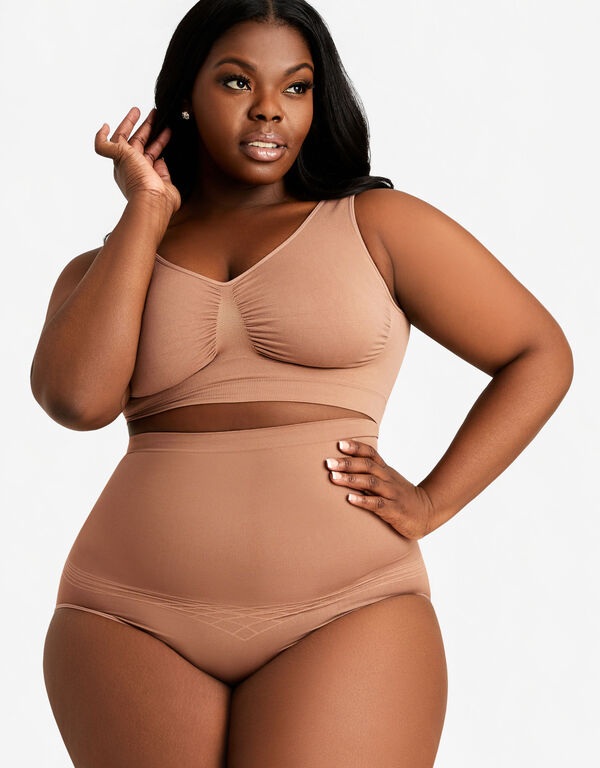 Seamless No Wire Bralette, Mocha image number 0