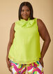 Bow Embellished Organza Blouse, LIME PUNCH image number 0
