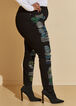 Distressed Stitched Skinny Jeans, Black image number 2