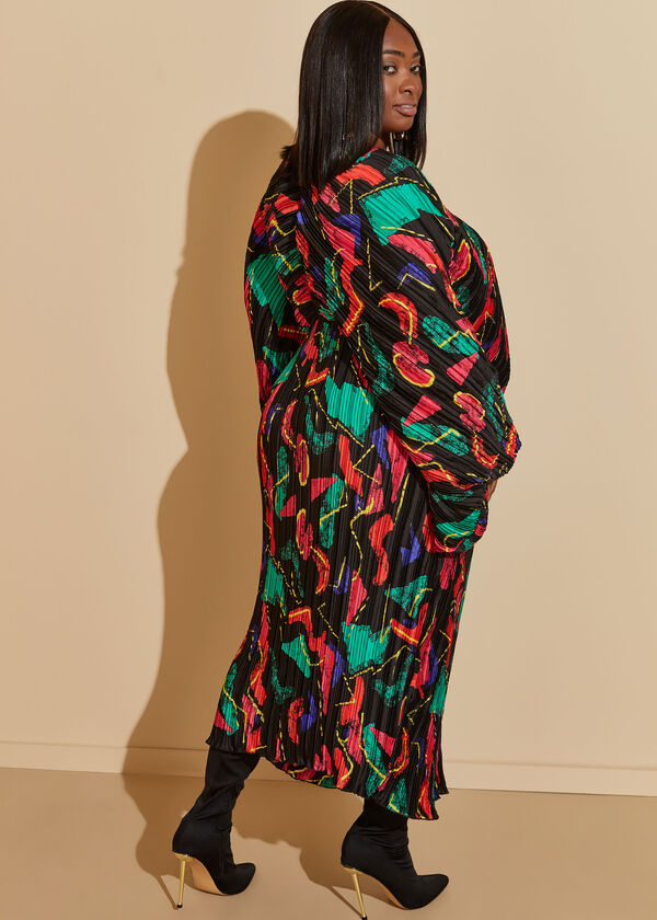 Abstract Pleated Cocoon Dress, Multi image number 1