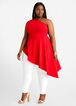 One Shoulder Asymmetric Duster, Tango Red image number 0