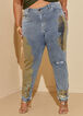 Distressed Sequined Skinny Jeans, Dk Rinse image number 2