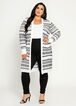 Open Knit Chevron Duster Cardigan, White image number 0