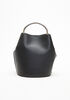 Top Ring Faux Leather Bucket Bag, Black image number 0