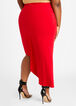Asymmetric Knot High Waist Skirt, Jester Red image number 1