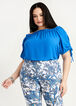 Ruched Puff Sleeve Blouse, Victoria Blue image number 2